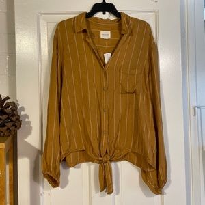 New American Eagle Striped Collared Shirt Size X-Large XL